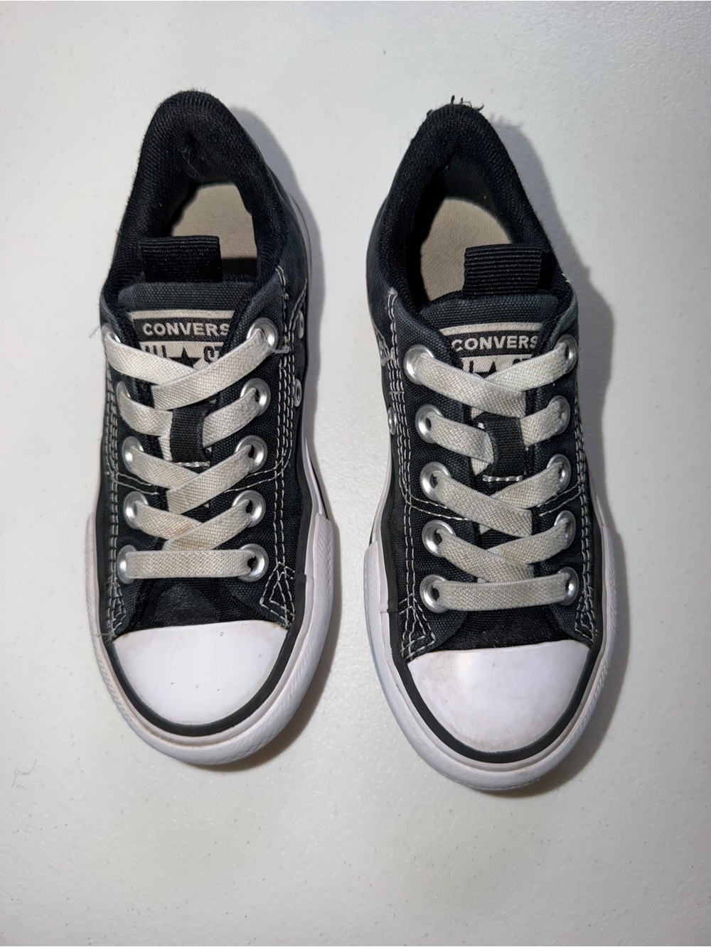 Converse Kids Black and White Low-Top Canvas Sneakers